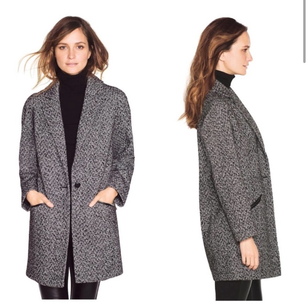 WHBM Herringbone Cocoon Coat